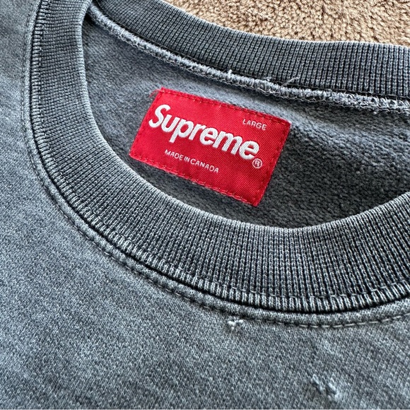 Supreme Overdyed Crewneck Sweatshirt FW14 Distressed - Picture 3 of 10